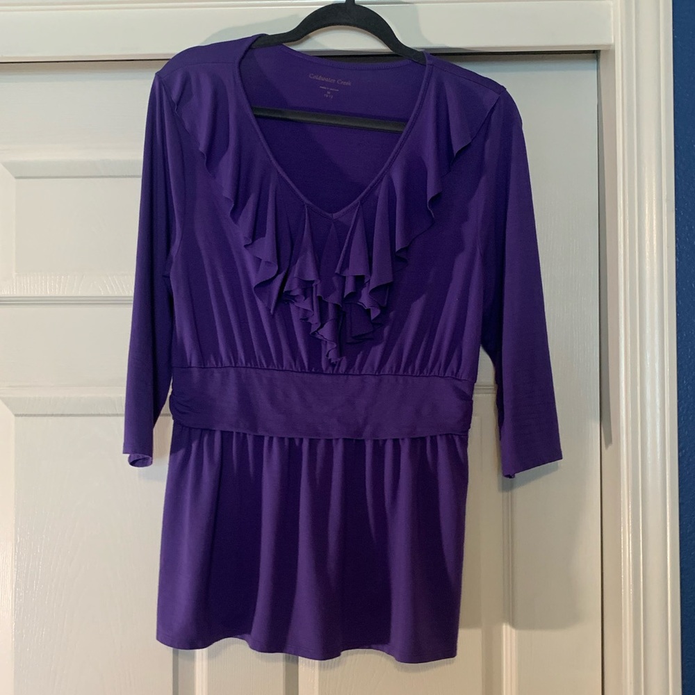 Purple ruffle shirt